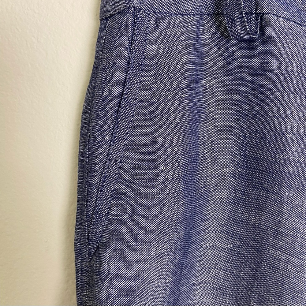 🆕 NWT Alfani Size 10 Linen Blend Wide Leg Blue Pants - Picture 5 of 11